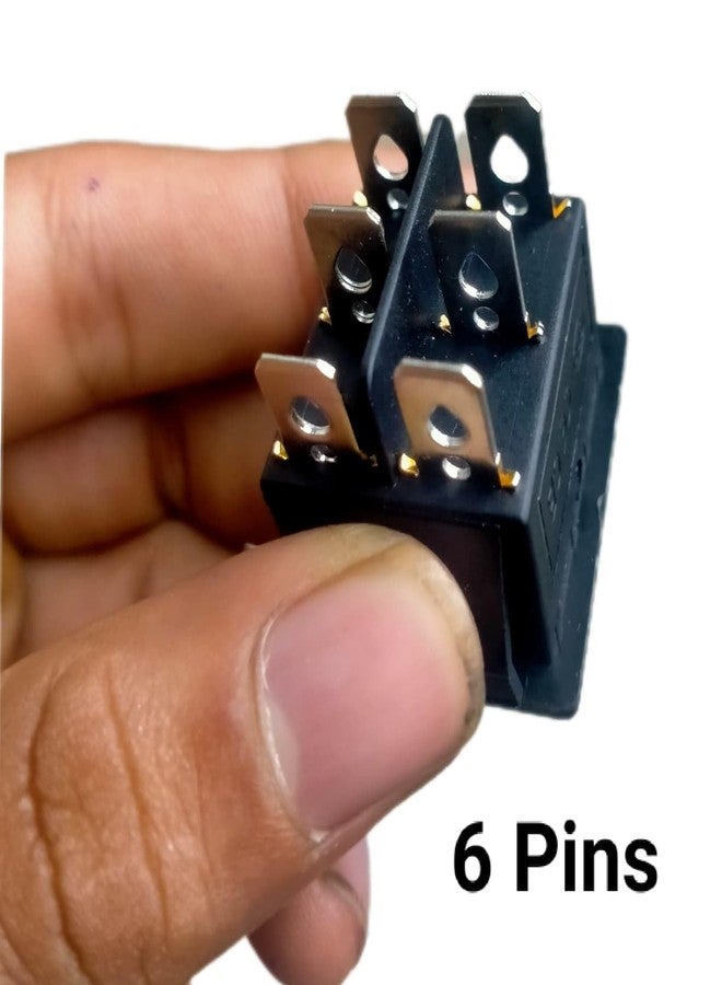 CYIDER Kids Bikes & Cars 6 Pin Forward Stop Reverse Switch | Power Start Button & Rocker Toggle Control | Ride-On Car Toys Replacement Parts - Black - Image 2